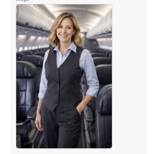 American Airlines vintage stretch wool flight attendant uniform